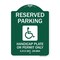 Signmission Reserved Parking Handicap Plate or Permit Only A.R.S Sec. 28-884 Handicapped Symbol, GW-1824-23068 A-DES-GW-1824-23068 - alternate 1